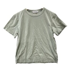 Mida Undici Mens L Green T Shirt Crew Neck Premium Cotton Italy Minimalist *flaw